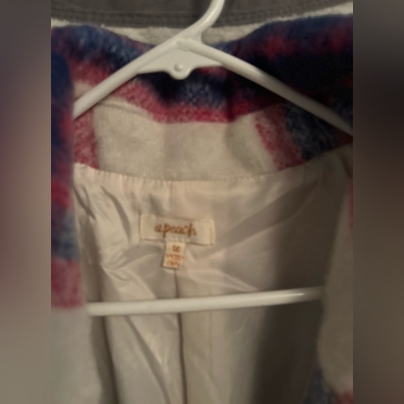 NWOT Oversized Brushed Plaid Coat - Picture 3 of 6